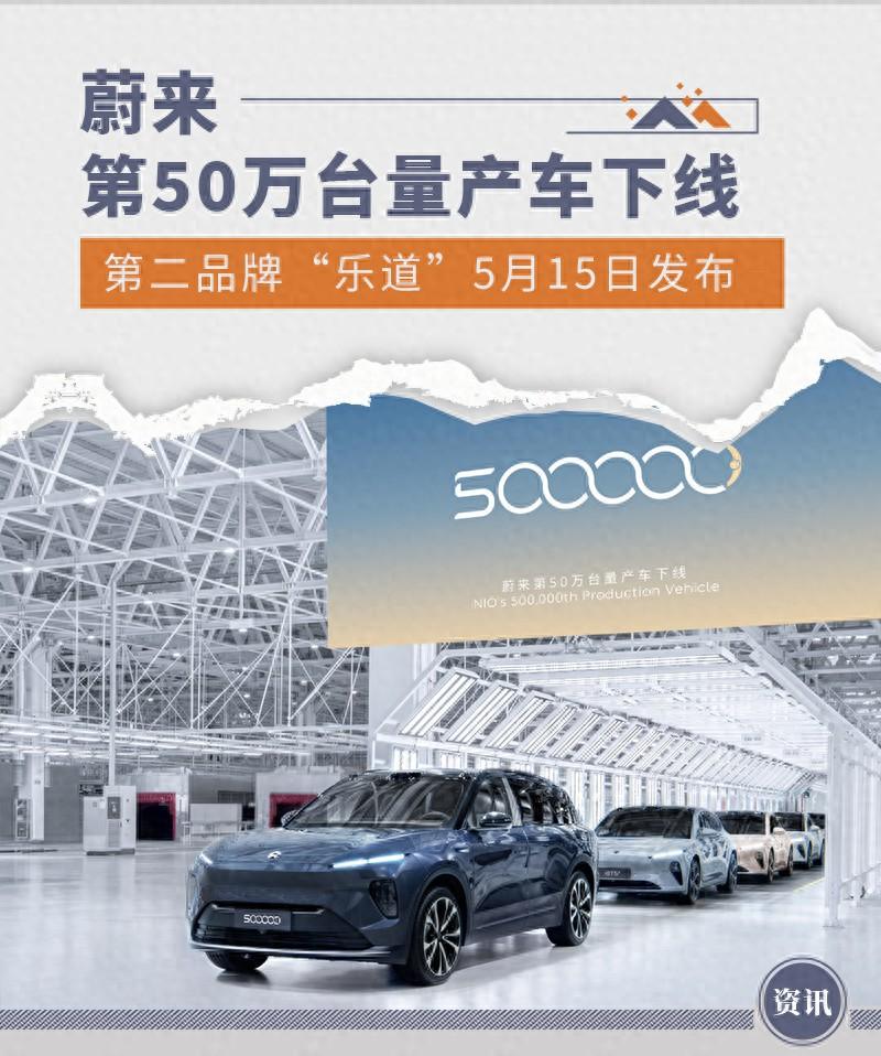 蔚來第50萬臺量產車下線 第二品牌“樂道”將于5月15日發布