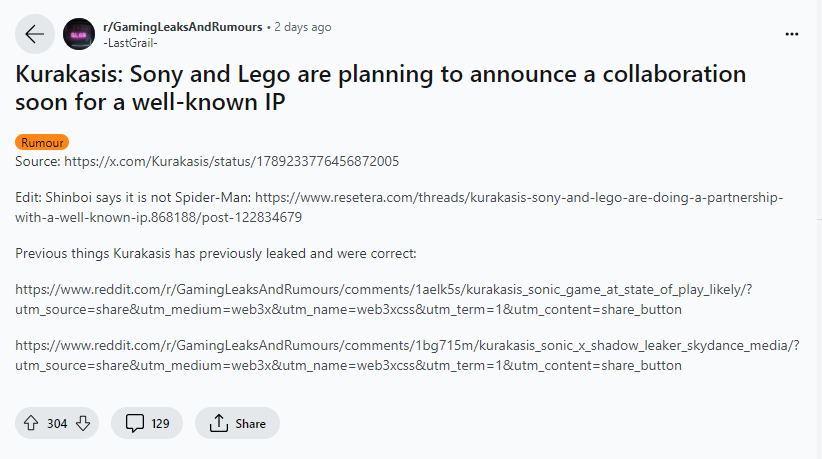 多位知名爆料者透露索尼和樂高合作 將開發《地平線》系列新項目